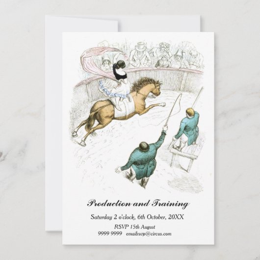 Invitation Sonnerie de Cheval de Cirque vintage Français Illu (Devant)