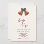 Invitation Sonnerie de Noël Dorée Minimale Jingle & Mingle (Devant)