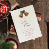 Invitation Sonnerie de Noël Dorée Minimale Jingle & Mingle