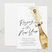 Invitation Sonnerie moderne dans l'invitation du Nouvel An (Devant / Derrière)