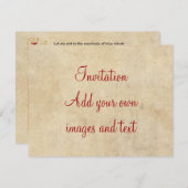 Invitation Sonnet 116 de Shakespeare (CXVI) sur Parchemin (Devant / Derrière)