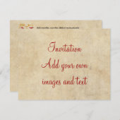 Invitation Sonnet 55 (BT) de Shakespeare sur le parchemin (Devant / Derrière)