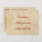 Invitation Sonnet 73 (LXXIII) de Shakespeare sur le parchemin (Devant / Derrière)