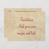 Invitation Sonnet de Shakespeare 3 (iii) sur le parchemin (Devant / Derrière)