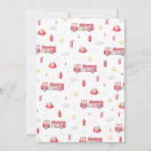 Invitation Sonnez le Baby shower de pompier du camion d'alarm (Dos)