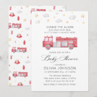 Sonnez le Baby shower de pompier du camion d'alarm