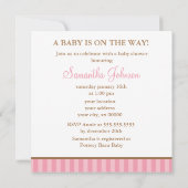 Invitation Sonogrammes roses Douches pour bébés (Dos)