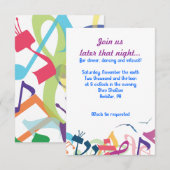 Invitation SONS DE LA TORAH Bat Bar Mitzvah Party Card (Devant / Derrière)