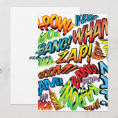 Invitation Sons de l'Art Pop de la Bande Dessinée Rétro Amusa (Devant / Derrière)