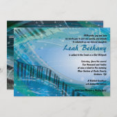 Invitation SONS de l'invitation PIANO Bat Bar Mitzvah (Devant / Derrière)