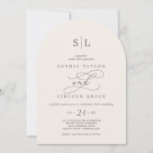 Invitation SOPHIA Arc Beige Minimal Chic Mariage formel (Devant)