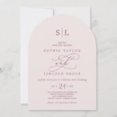 Invitation SOPHIA Arch Monogramme Bourgogne et Mariage roux (Devant)