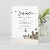 Invitation SOPHIA | Bachelorette Tropical Beach Palm Tree (Debout devant)