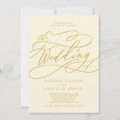 Invitation SOPHIA Beurre Jaune brillant Élégant Mariage d'été (Devant)