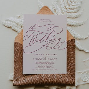 Invitation SOPHIA Burgundy Blush classique Boho élégant maria