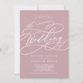 Invitation SOPHIA Dusty Rose Mauve Simple moderne Boho Mariag (Devant)