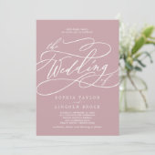 Invitation SOPHIA Dusty Rose Mauve Simple moderne Boho Mariag (Debout devant)
