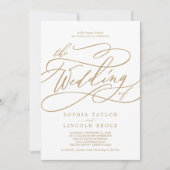 Invitation SOPHIA Gold Blanc Moderne Classique Mariage élégan (Devant)