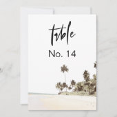 Invitation SOPHIA | Island Beach Tropical Palm Numéro de tabl (Devant)