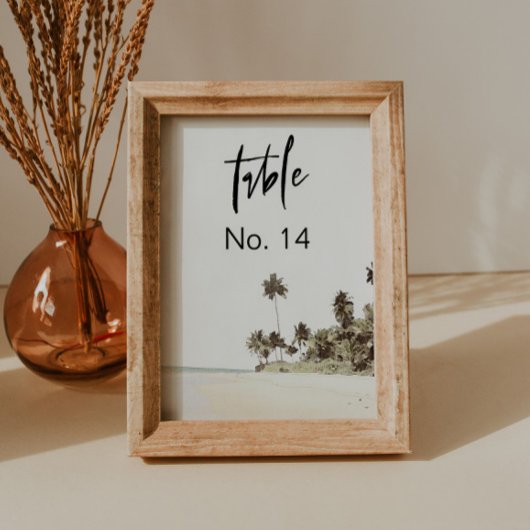 Invitation SOPHIA | Island Beach Tropical Palm Numéro de tabl