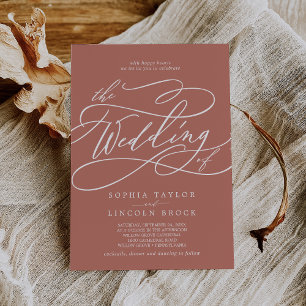Invitation SOPHIA Minimal Rustique Automne Terracotta Mariage