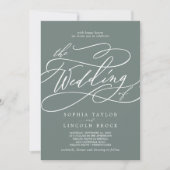 Invitation SOPHIA Moderne Tropique Vert Vert Simple Mariage (Devant)