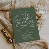 Invitation SOPHIA Olive Green Rustique Simple Mariage moderne