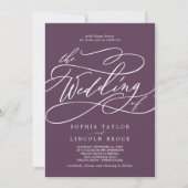 Invitation SOPHIA Plum foncé Simple violet Mariage classique (Devant)