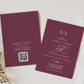 Invitation SOPHIA QR Code Automne Maroon Rouge Tout en un Mar