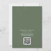 Invitation SOPHIA QR Code Boho Olive Green Tout en un Mariage (Dos)