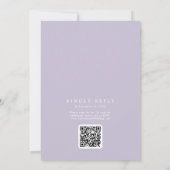 Invitation SOPHIA QR Code Lavender Purple Tout en un Mariage (Dos)