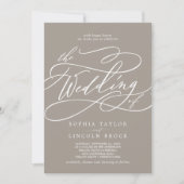Invitation SOPHIA Taupe Classique Neutre Boho Mariage moderne (Devant)