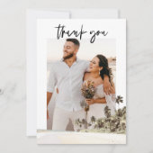 Invitation SOPHIA Tropical Palm Tree Photo Mariage Merci (Devant)