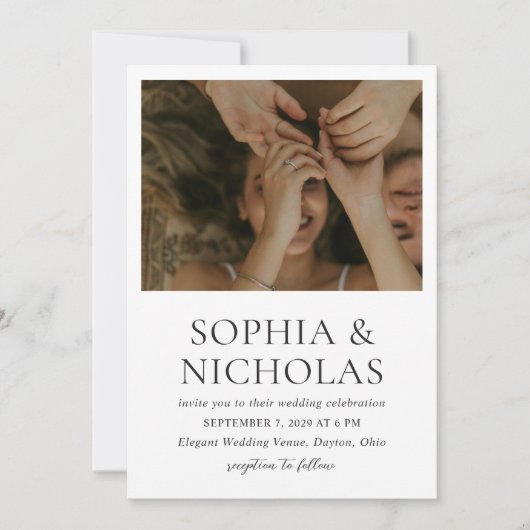 Invitation Sophia White Mariage moderne (Devant)