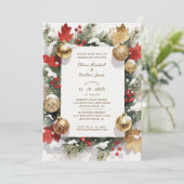 Invitation Sophistated Colorful Christmas Botanical & Floral (Debout devant)
