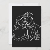 Invitation Sophisticated Black White Overlay Reception Photo  (Dos)