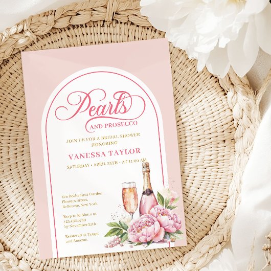 Invitation Sophisticated Blush and Gold Bridal Shower Card