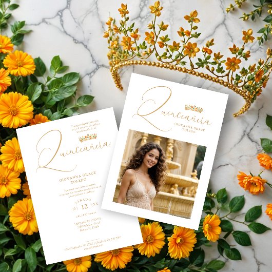 Invitation Sophisticated Colorful Tiara & Elegant Script