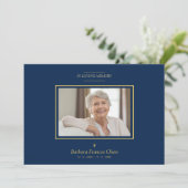 Invitation Sophisticated Elegant Minimalist Navy Blue Photo (Debout devant)
