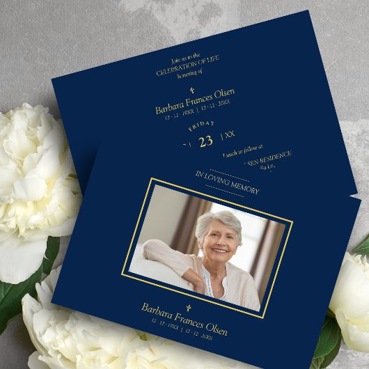 Invitation Sophisticated Elegant Minimalist Navy Blue Photo