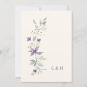 Invitation Sophisticated Floral Garland Purple Shades Wedding (Devant)