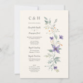 Invitation Sophisticated Floral Garland Purple Shades Wedding (Dos)