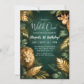 Invitation Sophisticated Jungle "Wild One" 1st Birthday  (Devant)