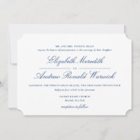 Sophisticated Navy Blue and White Lace Script