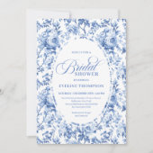 Invitation Sophisticated Navy Toile Rose Bridal Shower Invite (Devant)