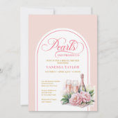Invitation Sophisticated Pearls and Prosecco Bridal Invite (Devant)