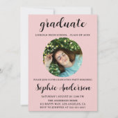 Invitation Sophisticated Script Graduation Party with Photo (Devant)