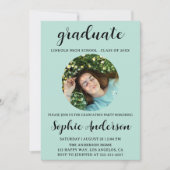 Invitation Sophisticated Script Graduation Party with Photo (Devant)