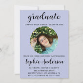 Invitation Sophisticated Script Graduation Party with Photo (Devant)