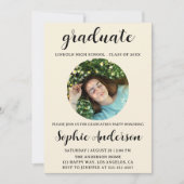 Invitation Sophisticated Script Graduation Party with Photo (Devant)